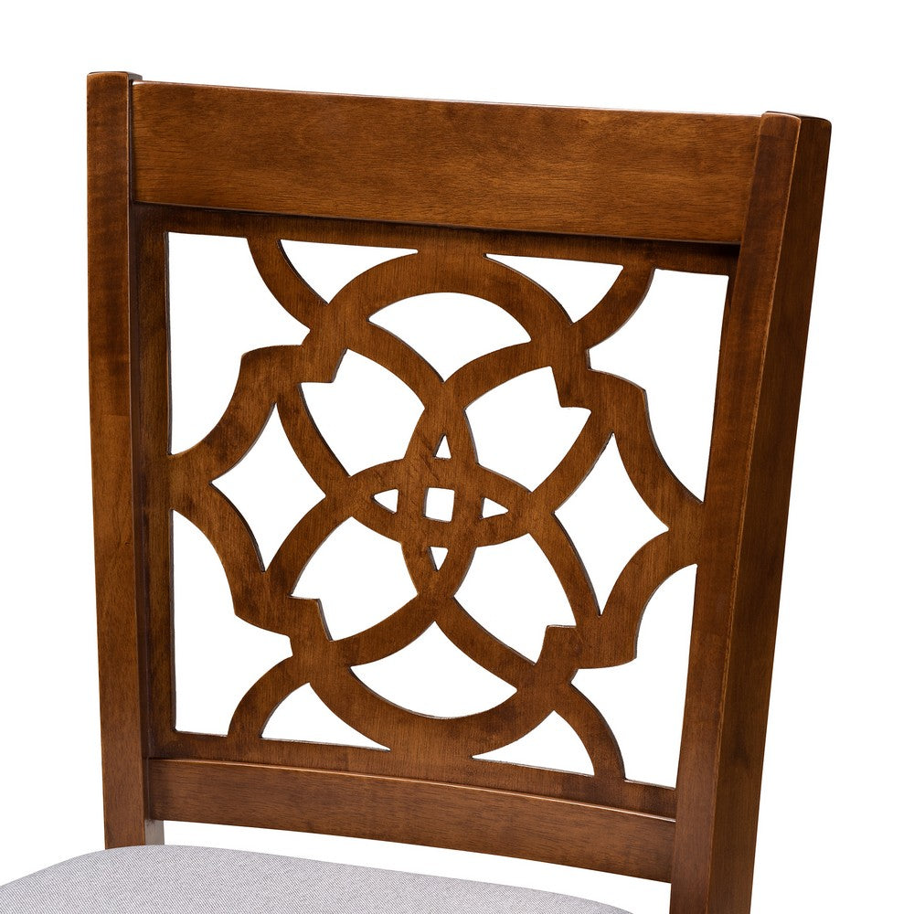 Baxton Studio - Oscar Set of 2 Pub Stools in Grey/Walnut Brown - RH322P-Grey/Walnut-PC view 4