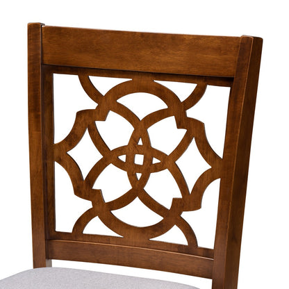 Baxton Studio - Oscar Set of 2 Pub Stools in Grey/Walnut Brown - RH322P-Grey/Walnut-PC view 4