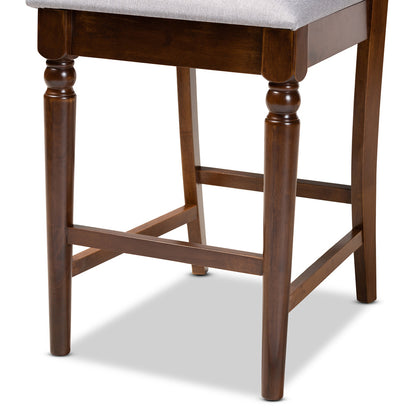Baxton Studio - Oscar Set of 2 Pub Stools in Grey/Walnut Brown - RH322P-Grey/Walnut-PC view 5