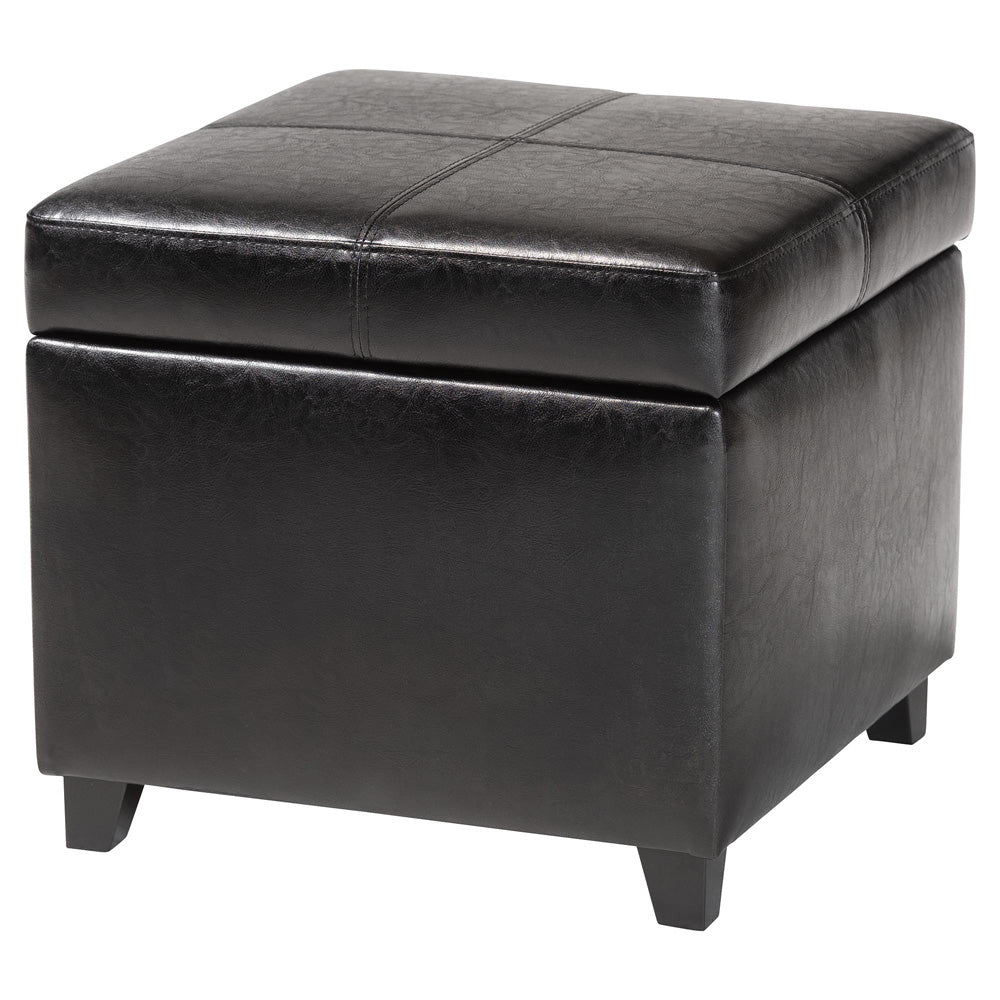 Baxton Studio - Ottoman in Black - 0380-023-black view 1