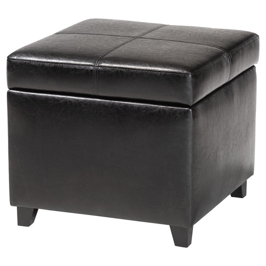 Baxton Studio - Ottoman in Black - 0380-023-black view 1