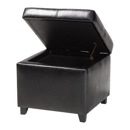 Baxton Studio - Ottoman in Black - 0380-023-black view 2
