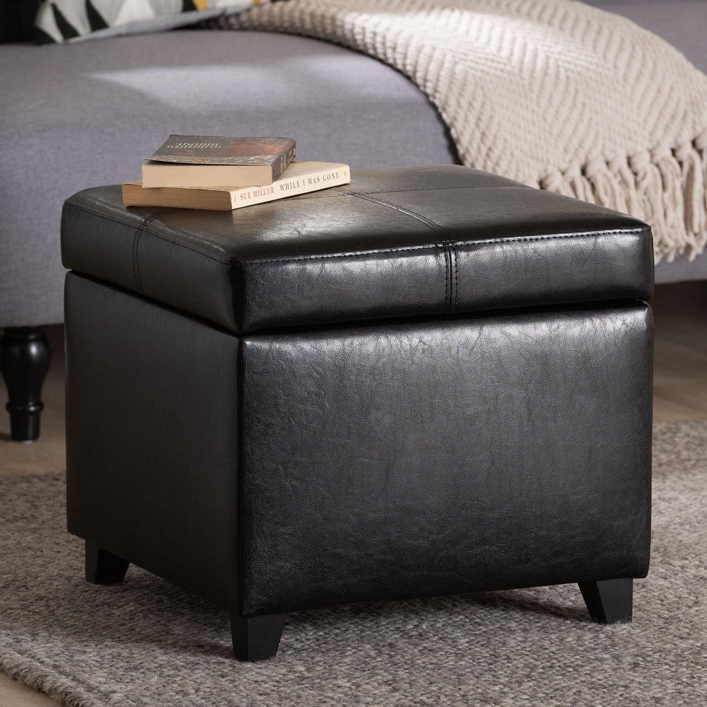 Baxton Studio - Ottoman in Black - 0380-023-black view 8