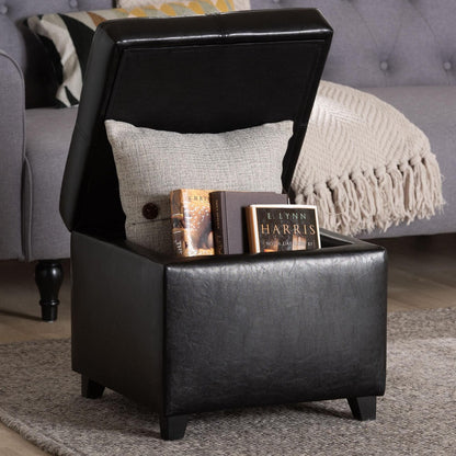 Baxton Studio - Ottoman in Black - 0380-023-black view 9