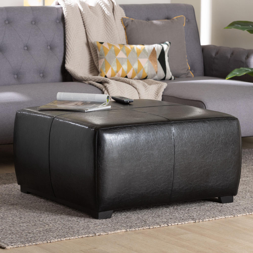 Baxton Studio - Ottoman in Black - Y-052-023-black view 6