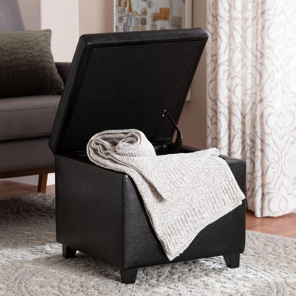 Baxton Studio - Ottoman in Black - Y-162-023-black view 8
