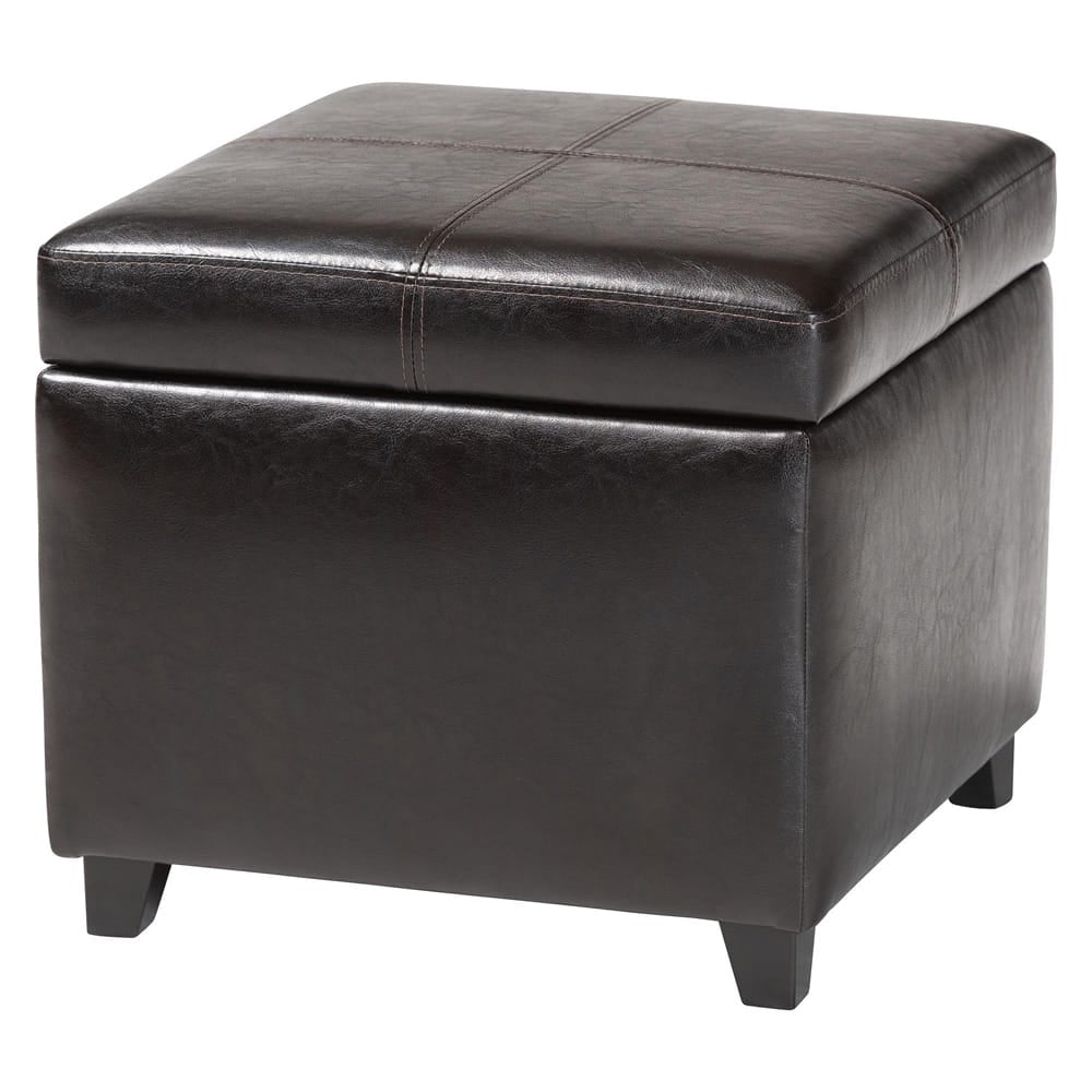 Baxton Studio - Ottoman in Dark Brown - 0380-001-dark brown view 1