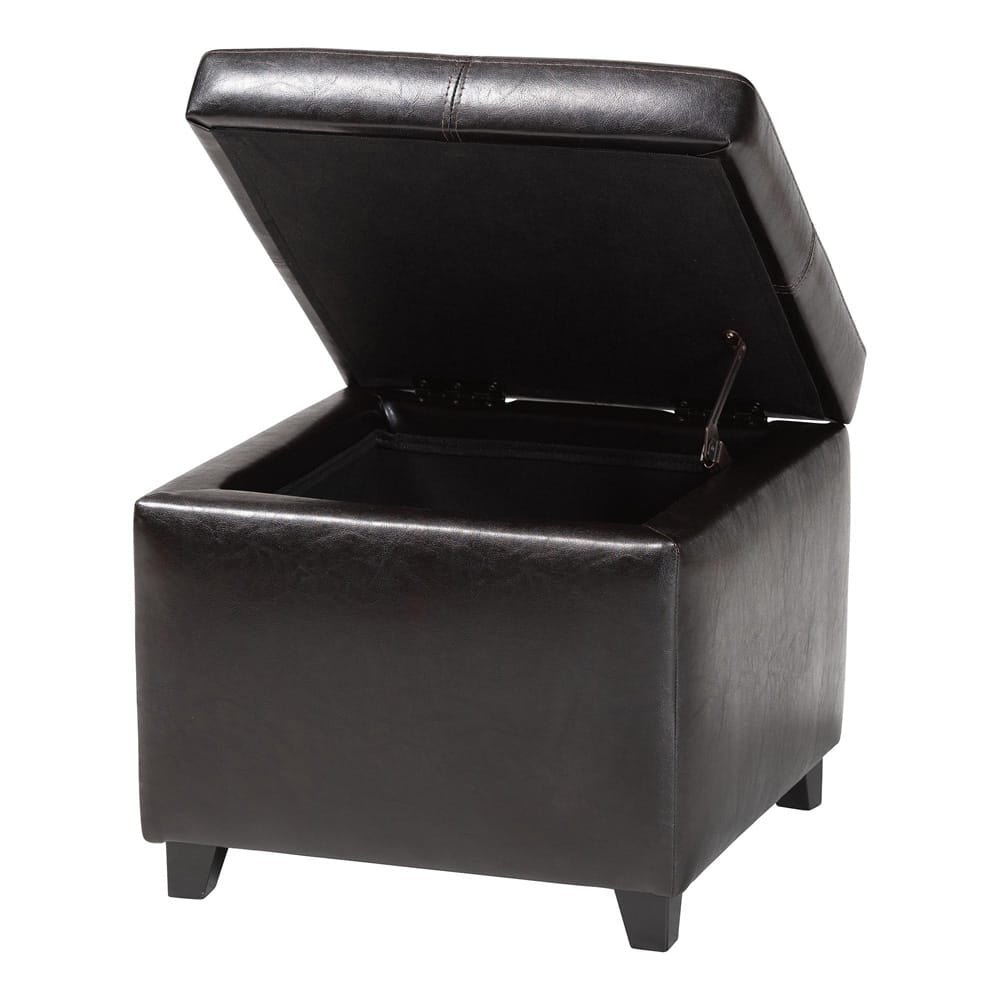 Baxton Studio - Ottoman in Dark Brown - 0380-001-dark brown view 2