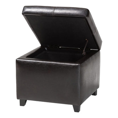 Baxton Studio - Ottoman in Dark Brown - 0380-001-dark brown view 2