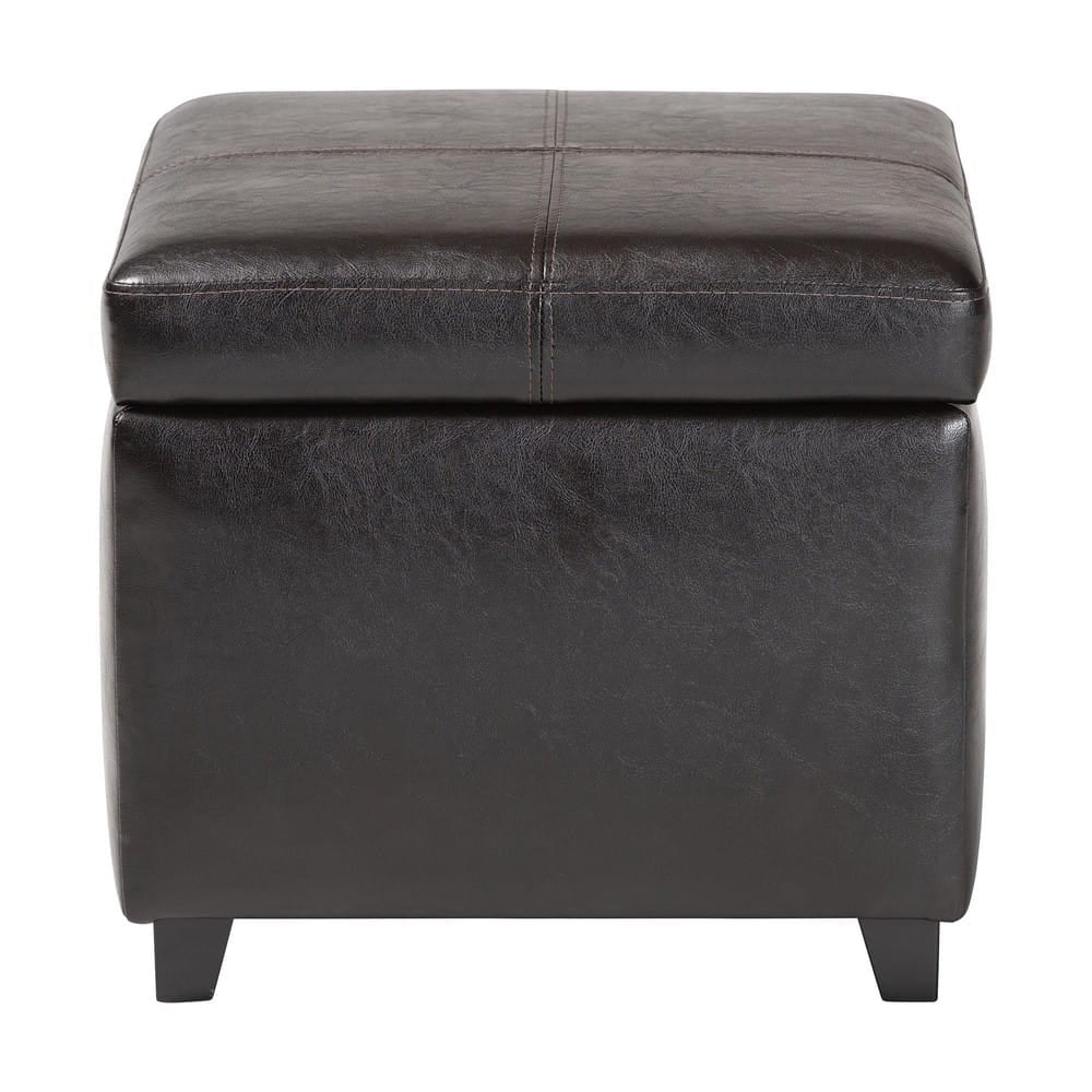 Baxton Studio - Ottoman in Dark Brown - 0380-001-dark brown view 3