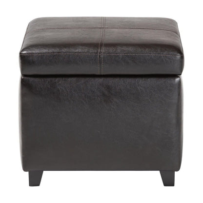 Baxton Studio - Ottoman in Dark Brown - 0380-001-dark brown view 3