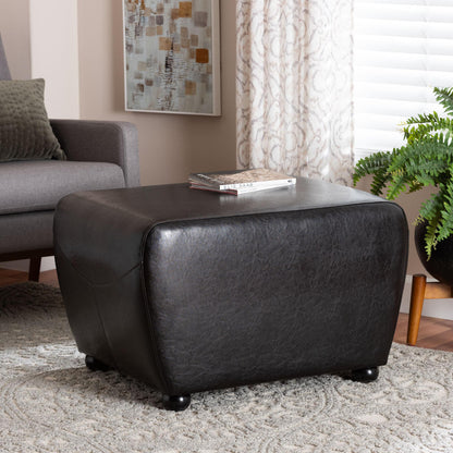 Baxton Studio - Ottoman in Dark Brown - Y-051-001-dark brown view 6
