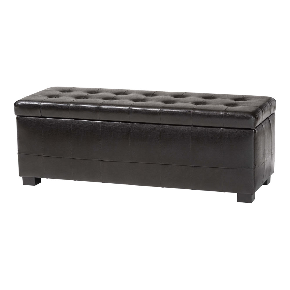 Baxton Studio - Ottoman in Dark Brown - Y-105-001-dark brown view 1