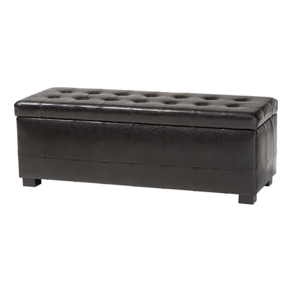 Baxton Studio - Ottoman in Dark Brown - Y-105-001-dark brown view 1