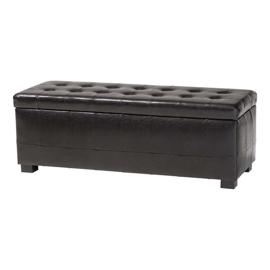 Baxton Studio - Ottoman in Dark Brown - Y-105-001-dark brown view 1