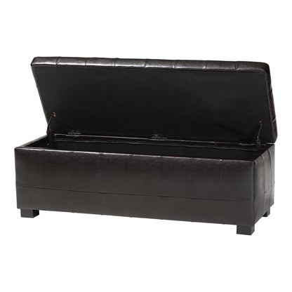 Baxton Studio - Ottoman in Dark Brown - Y-105-001-dark brown view 2