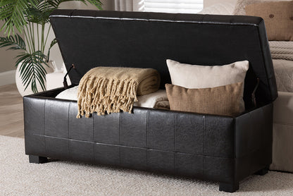 Baxton Studio - Ottoman in Dark Brown - Y-105-001-dark brown view 10