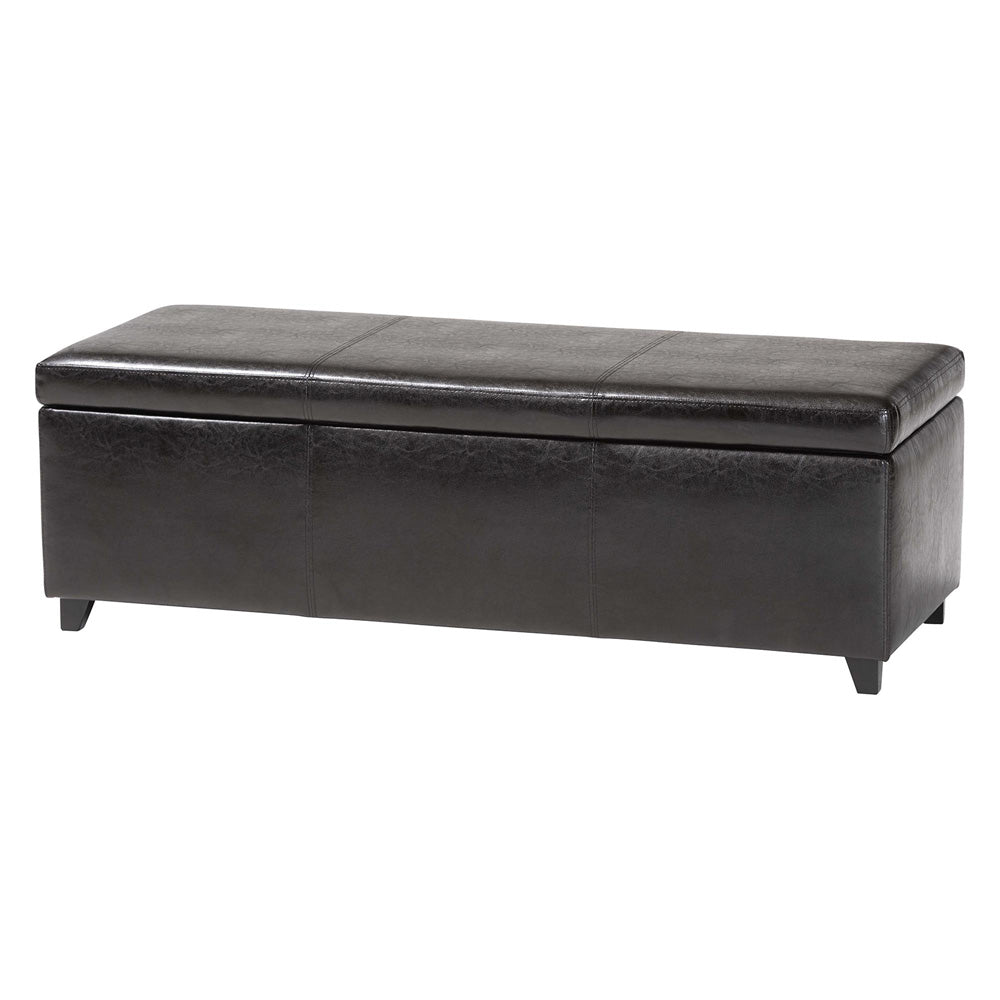 Baxton Studio - Ottoman in Dark Brown - Y-161-001-dark brown view 1