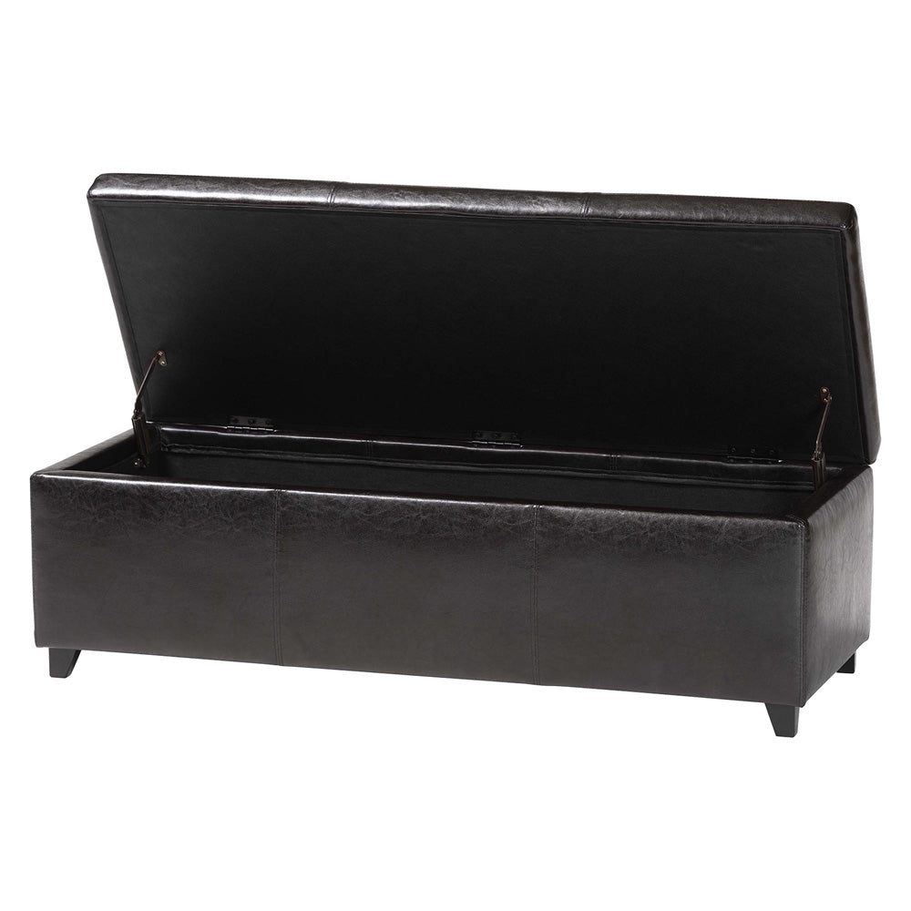 Baxton Studio - Ottoman in Dark Brown - Y-161-001-dark brown view 2