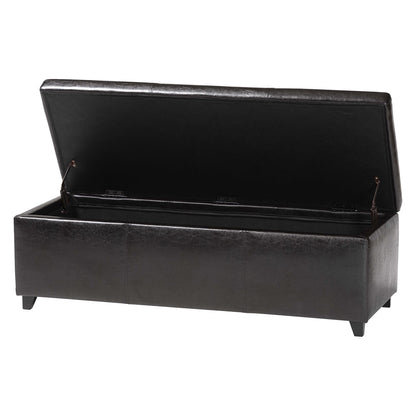 Baxton Studio - Ottoman in Dark Brown - Y-161-001-dark brown view 2