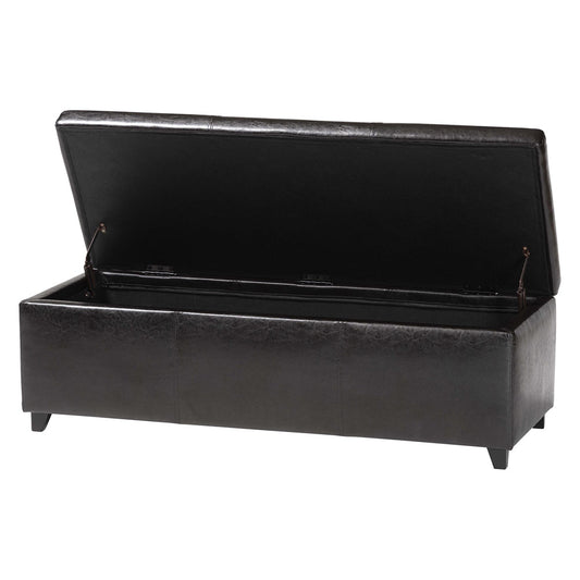 Baxton Studio - Ottoman in Dark Brown - Y-161-001-dark brown view 2