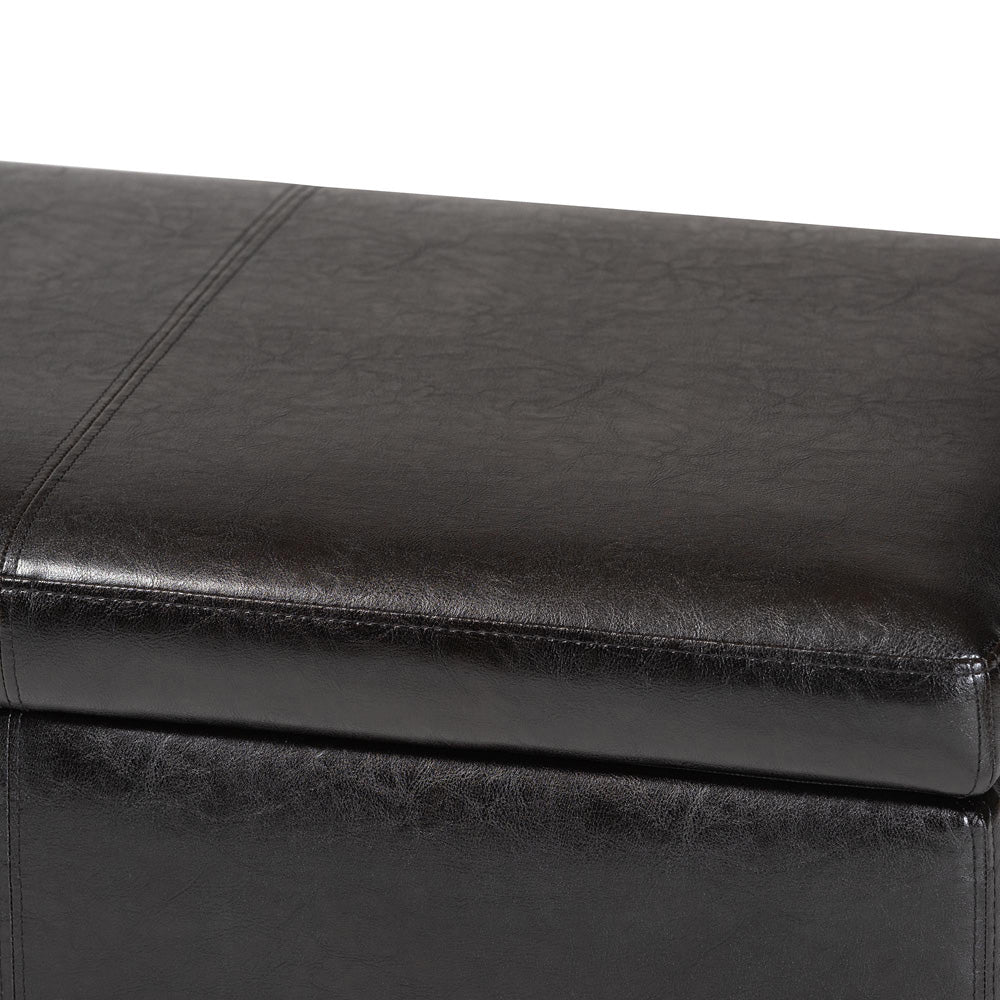 Baxton Studio - Ottoman in Dark Brown - Y-161-001-dark brown view 6