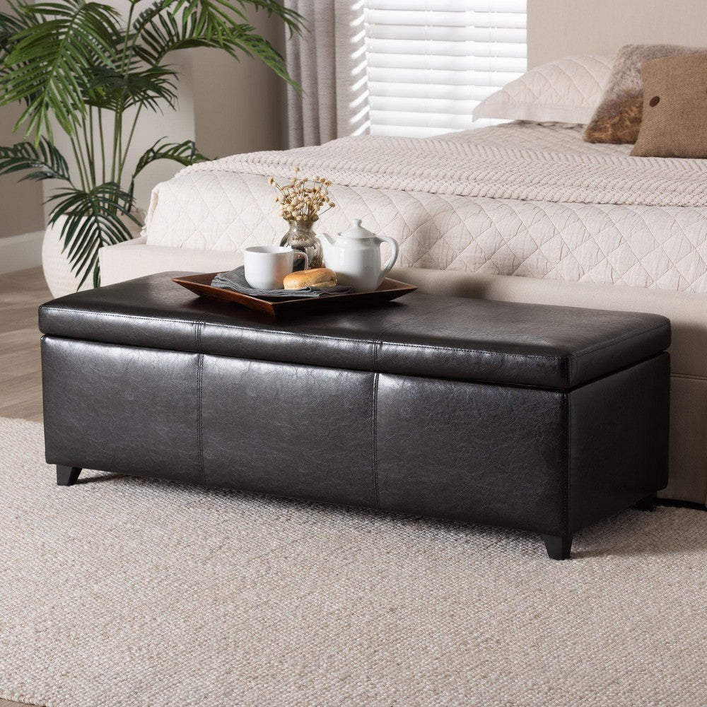 Baxton Studio - Ottoman in Dark Brown - Y-161-001-dark brown view 9