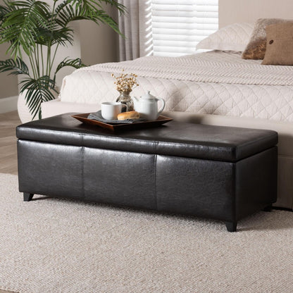 Baxton Studio - Ottoman in Dark Brown - Y-161-001-dark brown view 9