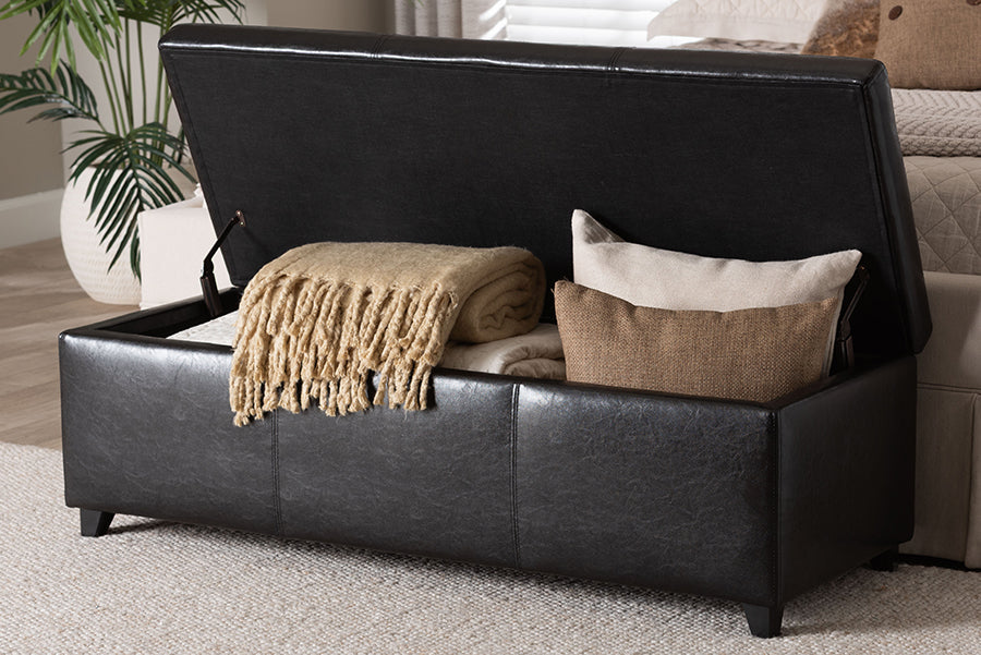 Baxton Studio - Ottoman in Dark Brown - Y-161-001-dark brown view 10