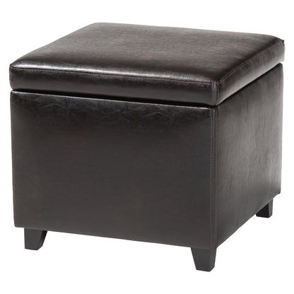 Baxton Studio - Ottoman in Dark Brown - Y-162-001-dark brown view 1