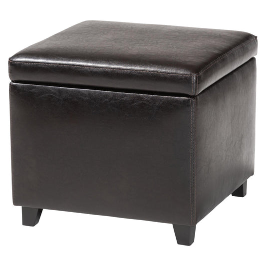 Baxton Studio - Ottoman in Dark Brown - Y-162-001-dark brown view 1