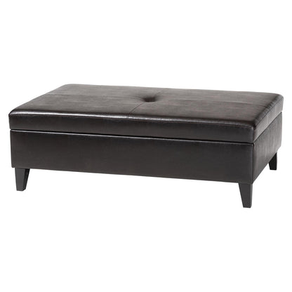 Baxton Studio - Ottoman in Dark Brown - Y-192-001-dark brown view 1