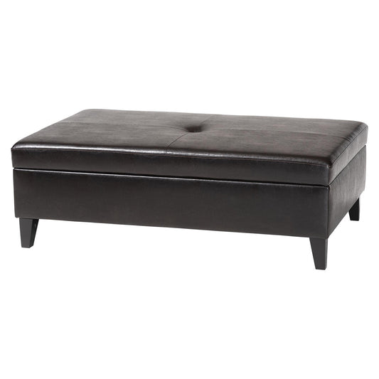 Baxton Studio - Ottoman in Dark Brown - Y-192-001-dark brown view 1