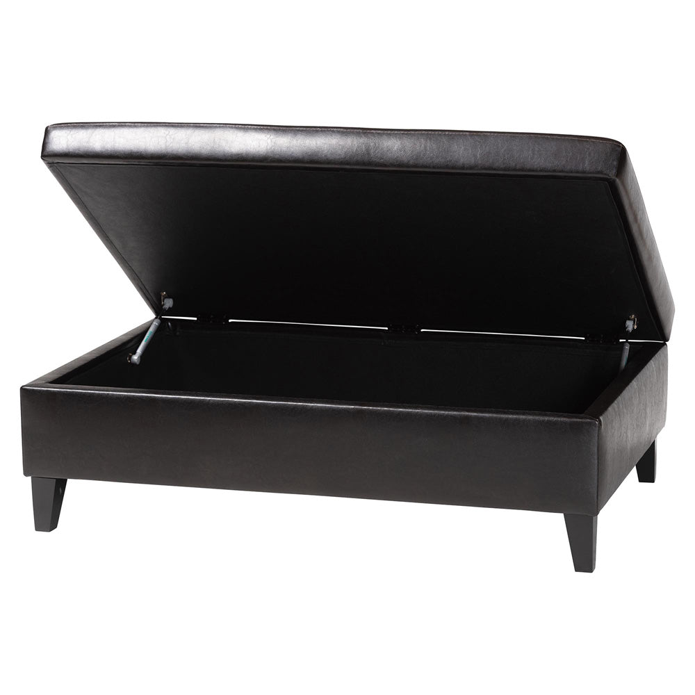 Baxton Studio - Ottoman in Dark Brown - Y-192-001-dark brown view 2