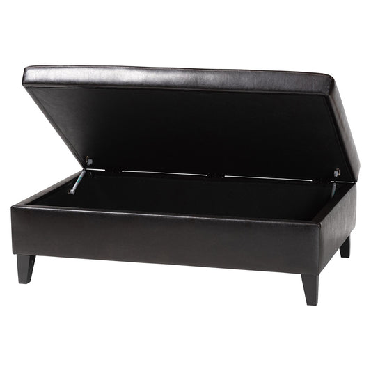 Baxton Studio - Ottoman in Dark Brown - Y-192-001-dark brown view 2
