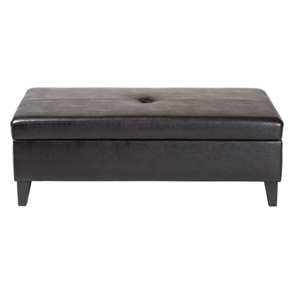 Baxton Studio - Ottoman in Dark Brown - Y-192-001-dark brown view 3