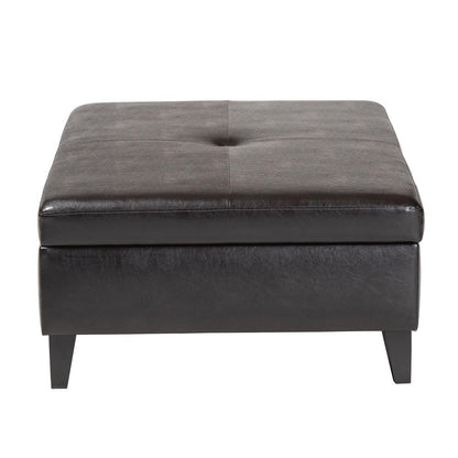 Baxton Studio - Ottoman in Dark Brown - Y-192-001-dark brown view 4