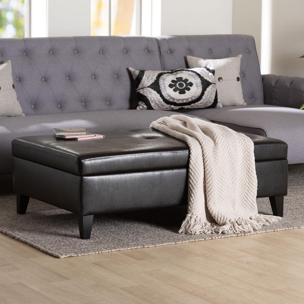 Baxton Studio - Ottoman in Dark Brown - Y-192-001-dark brown view 9