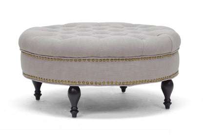 Baxton Studio - Palfrey Ottoman in Beige - 531-Beige-OTTO view 1
