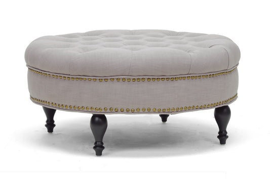 Baxton Studio - Palfrey Ottoman in Beige - 531-Beige-OTTO view 1