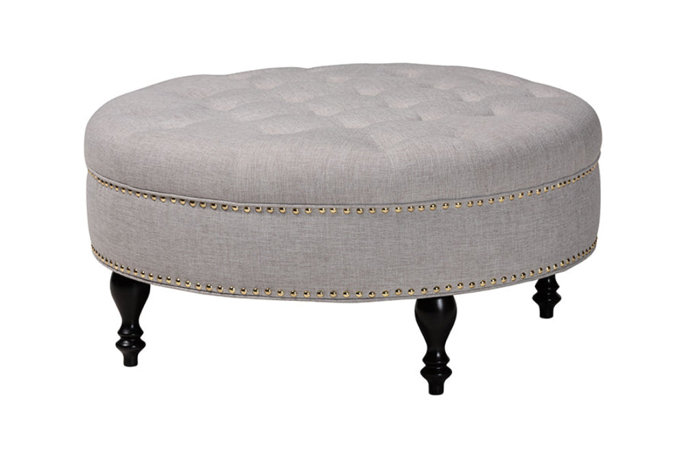 Baxton Studio - Palfrey Ottoman in Beige - 531-Beige-OTTO view 4