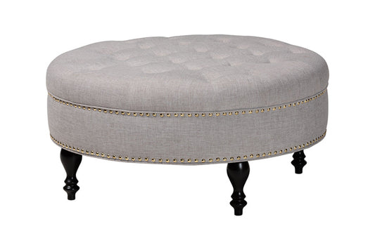 Baxton Studio - Palfrey Ottoman in Beige - 531-Beige-OTTO view 4