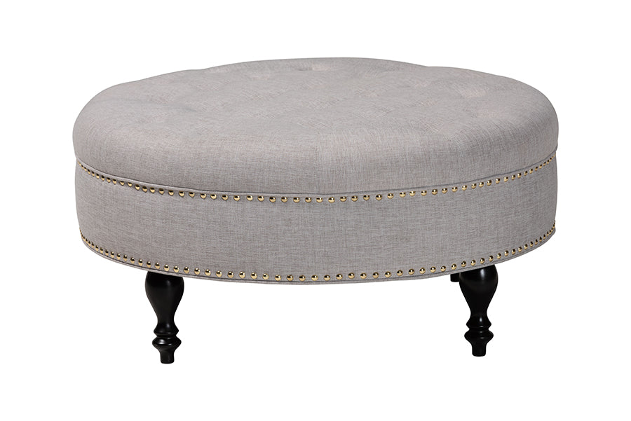 Baxton Studio - Palfrey Ottoman in Beige - 531-Beige-OTTO view 6