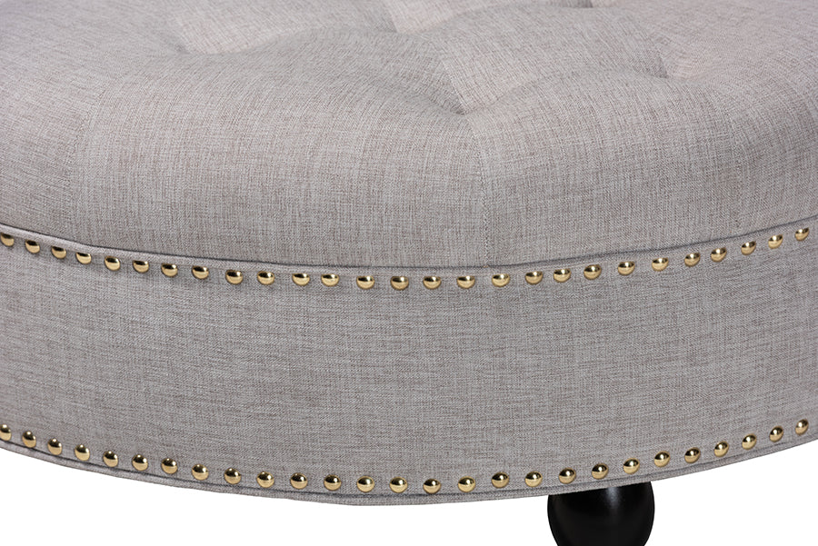Baxton Studio - Palfrey Ottoman in Beige - 531-Beige-OTTO view 10