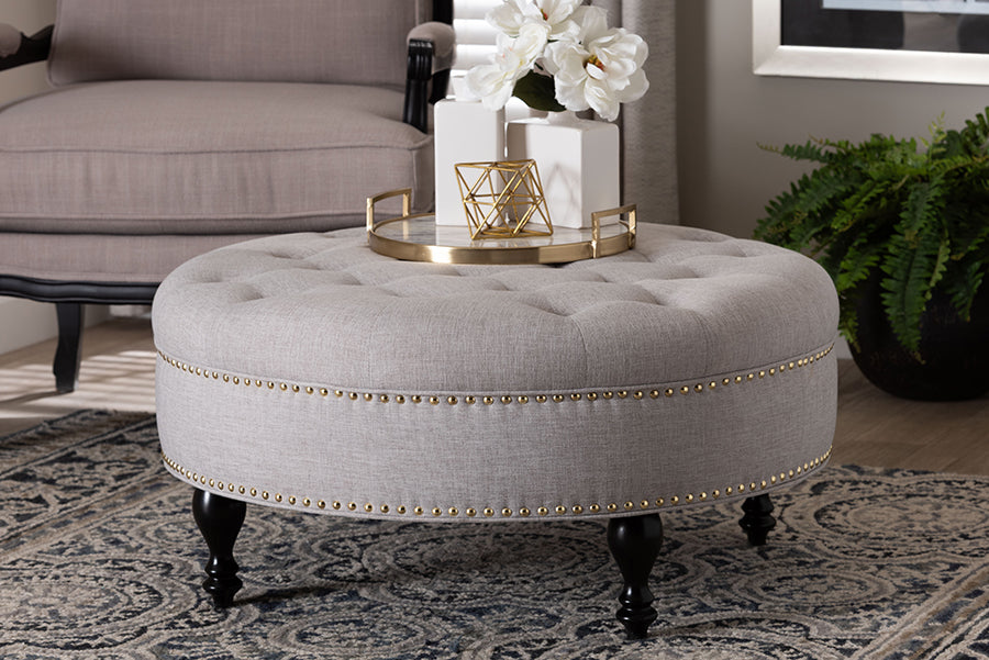 Baxton Studio - Palfrey Ottoman in Beige - 531-Beige-OTTO view 11