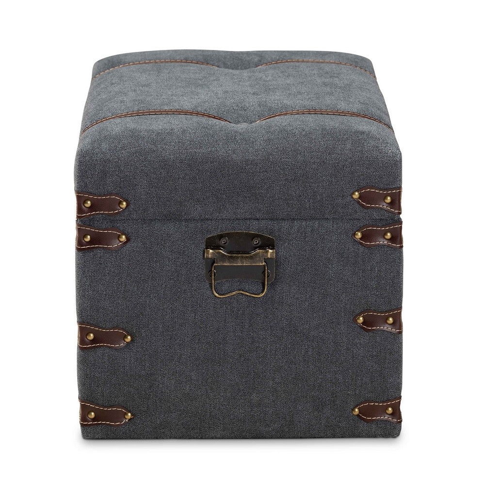 Baxton Studio - Palma Ottoman in Grey/Brown - JY20A10L-Grey-Trunk Otto view 4