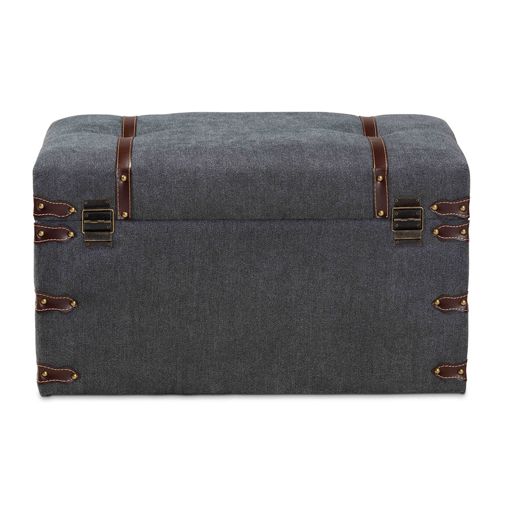 Baxton Studio - Palma Ottoman in Grey/Brown - JY20A10L-Grey-Trunk Otto view 5
