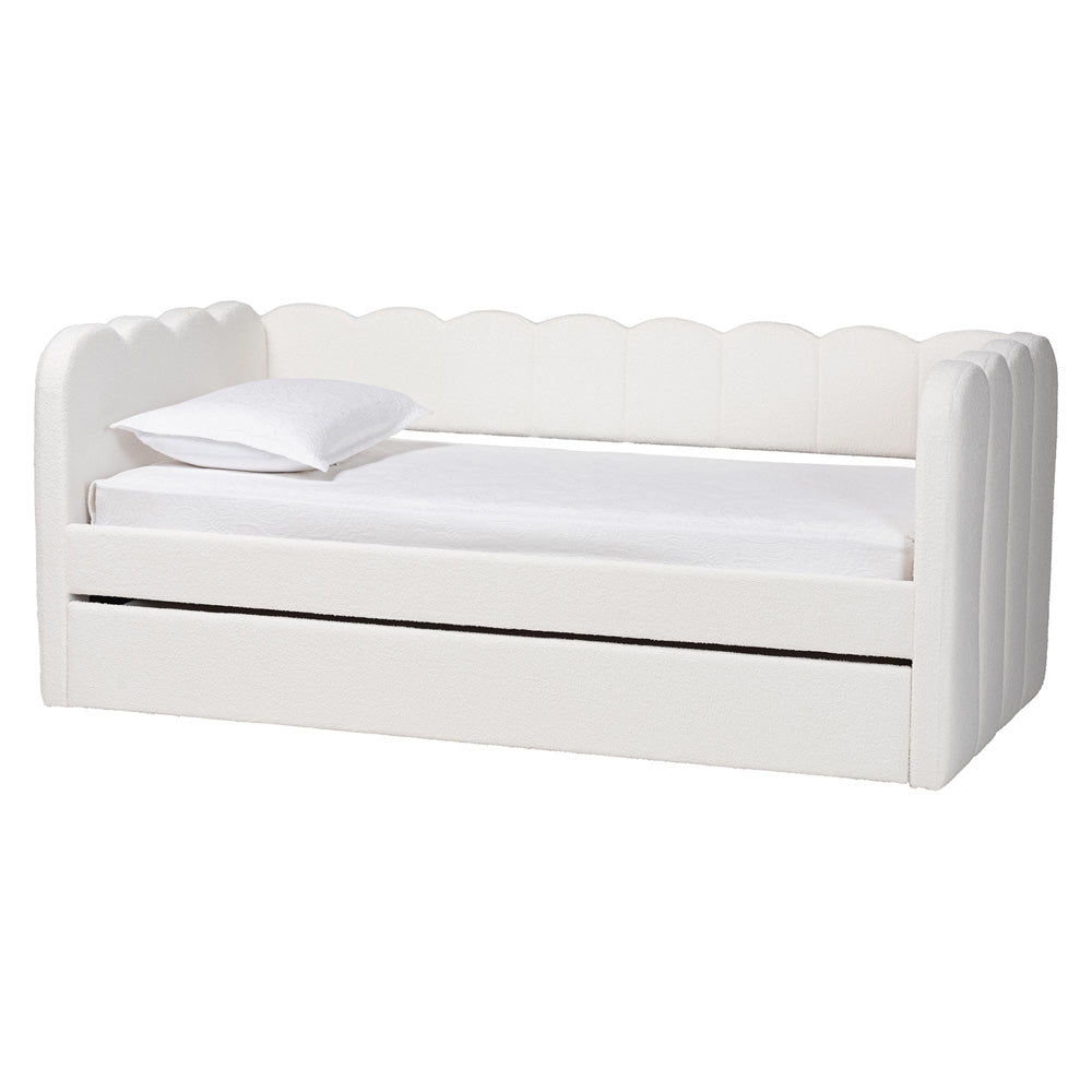 Baxton Studio - Palmer Daybed in Cream - SP1066-B-CF0034 Cream Teddy Bear Fabric Daybed-Twin view 1
