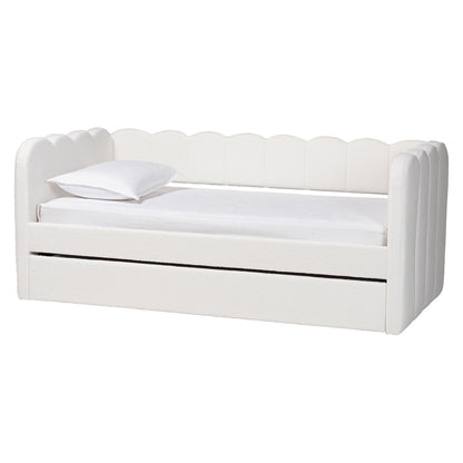 Baxton Studio - Palmer Daybed in Cream - SP1066-B-CF0034 Cream Teddy Bear Fabric Daybed-Twin view 1