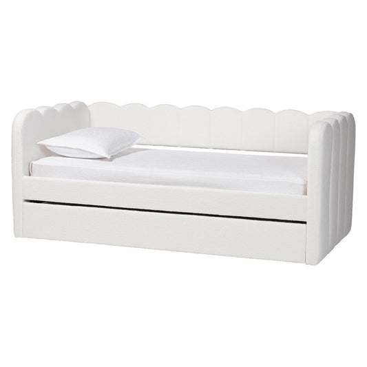 Baxton Studio - Palmer Daybed in Cream - SP1066-B-CF0034 Cream Teddy Bear Fabric Daybed-Twin view 1